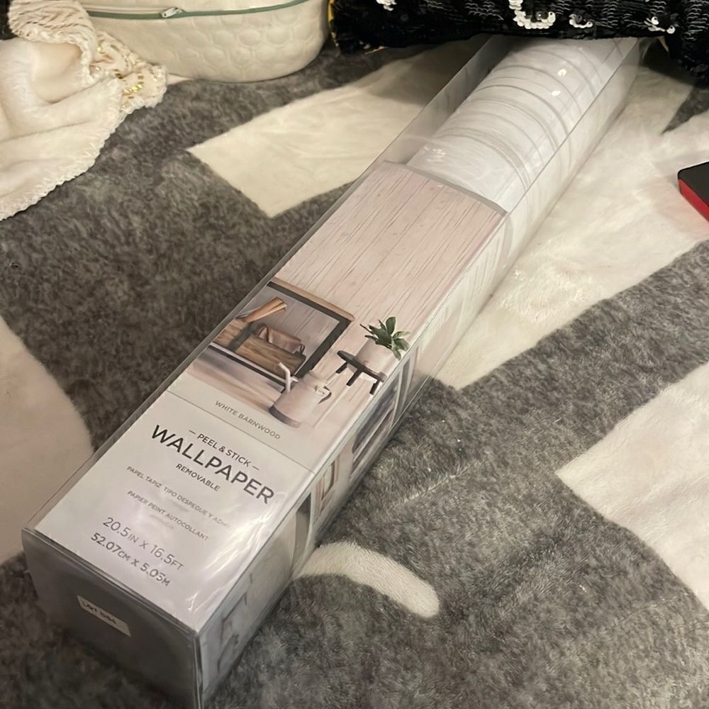 Brewster home fashion peel & stick removable wallpaper roll white barnwood birch